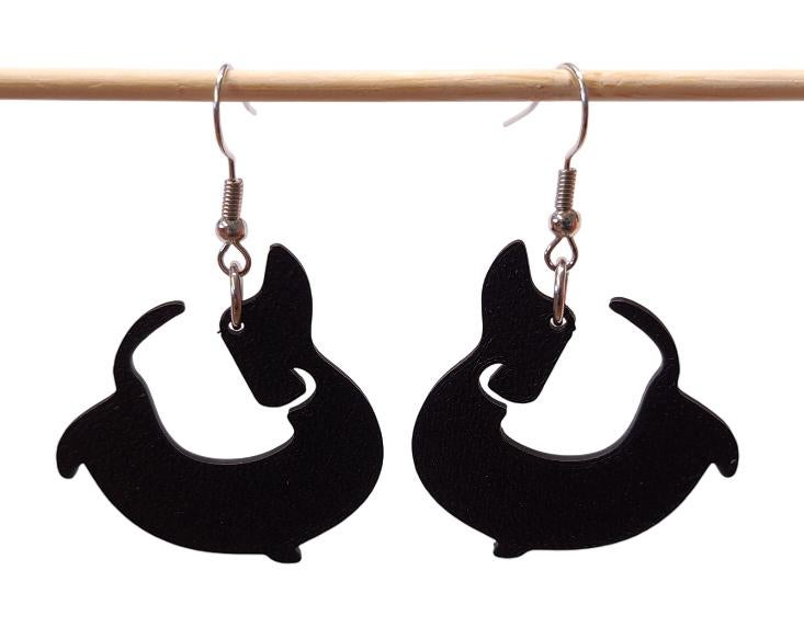 TECKEL oorbellen ZWART super cute!!!!, Sieraden, Tassen en Uiterlijk, Oorbellen, Overige materialen, Hangers, Zwart, Nieuw