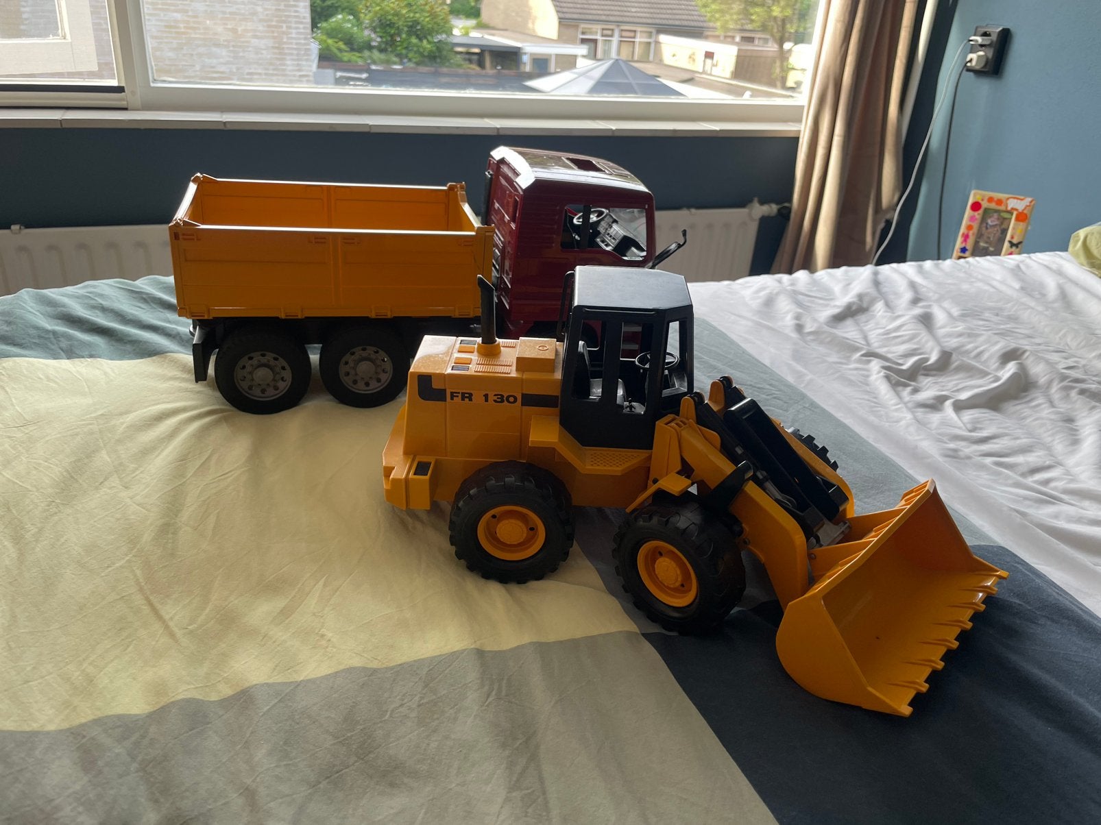 Bruder vrachtwagen en bulldozer, Ophalen, Gebruikt