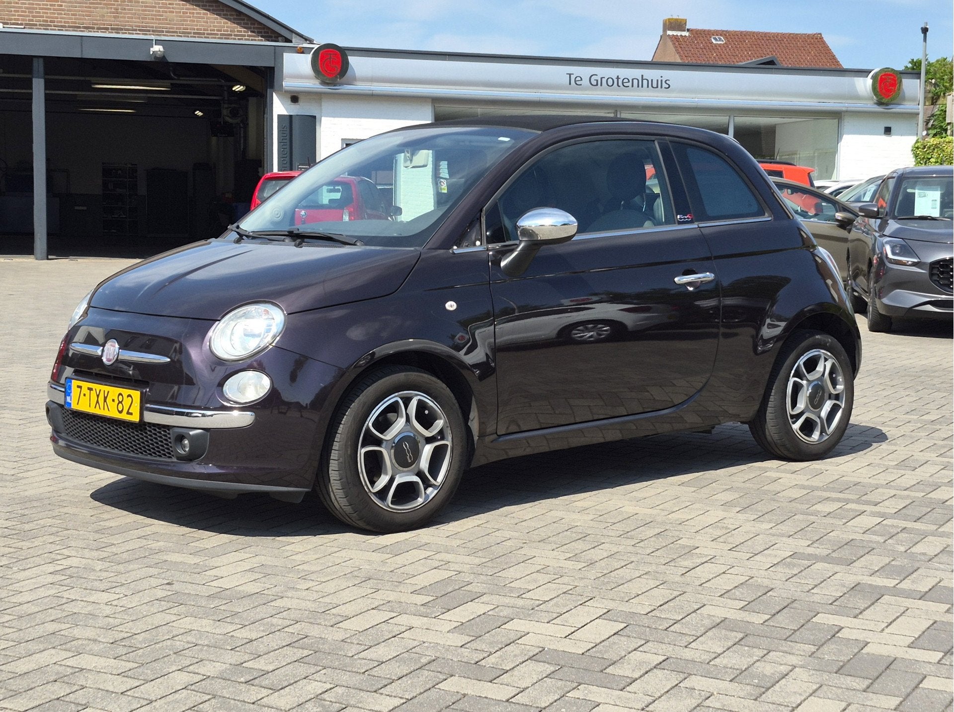 Fiat 500C Cabrio Lounge 0.9 TwA 85PK (bj 2014), Auto's, Fiat, Gebruikt, Overige kleuren, Cabriolet, Leder en Stof