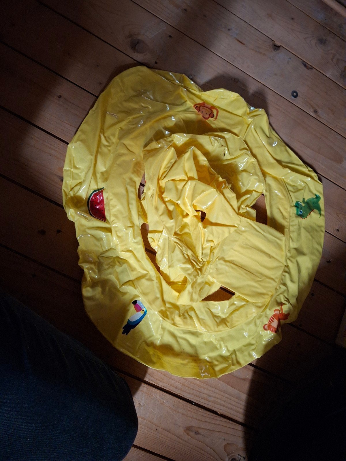 Gele opblaasbare zwemband met dierenprints, Ophalen, Gebruikt