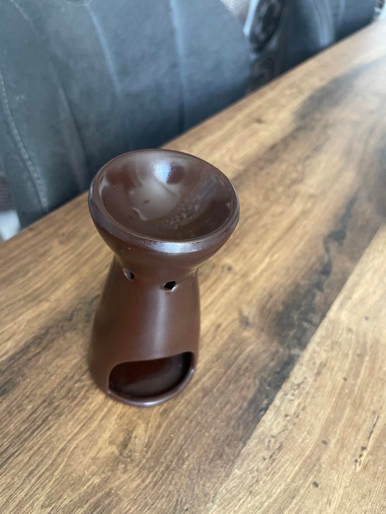 Bruine keramische aromabrander voor etherische olie, Ophalen, Zo goed als nieuw, Modern, Bruin