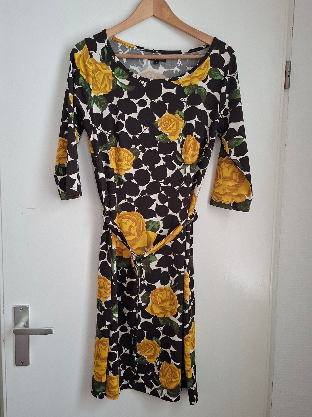 King Louie bloemenjurk stippel, mt M, Kleding | Dames, Maat 38/40 (M), Bruin, Ophalen of Verzenden, Zo goed als nieuw