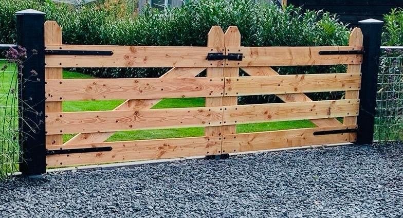 Houten Landelijke Poort - Najaarsaanbieding, Ophalen, Met poort, Nieuw, Tuinhek