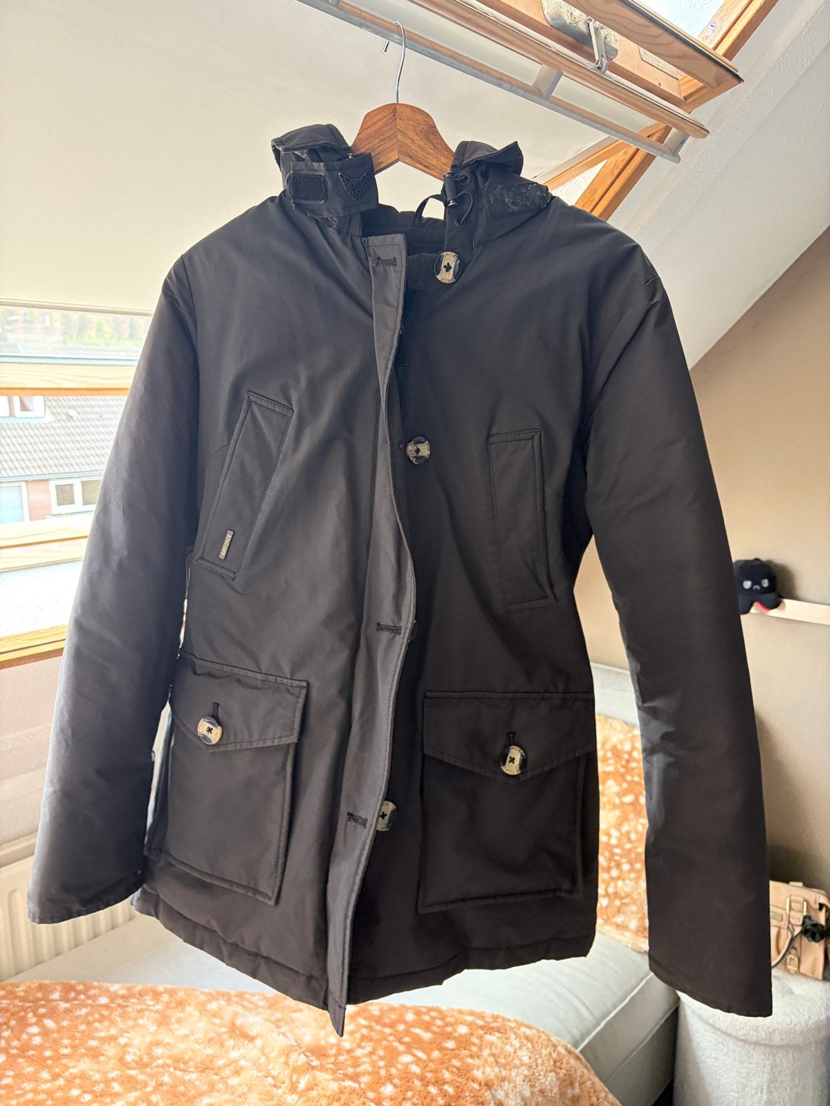 Airforce 4 pocket parka 16 jaar, Ophalen, Gedragen, Overige maten, Zwart