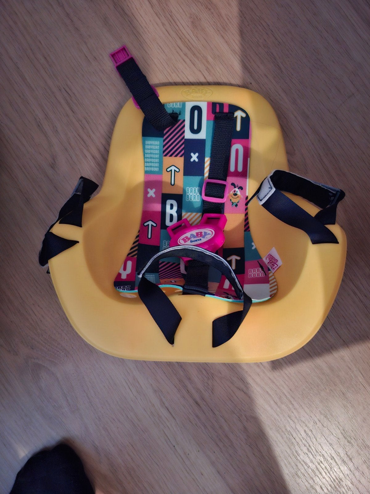 BABY born fietsstoeltje - Geel met kleurrijke bekleding, Ophalen, Nieuw, Achterzitje, BABY born