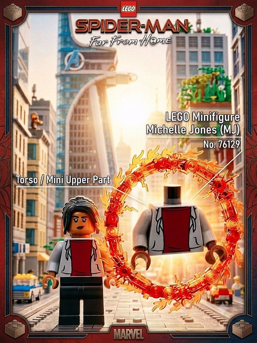 LEGO Marvel Spider-Man Torso - Michelle Jones MJ - Nieuw, Ophalen of Verzenden, Nieuw, Overige merken