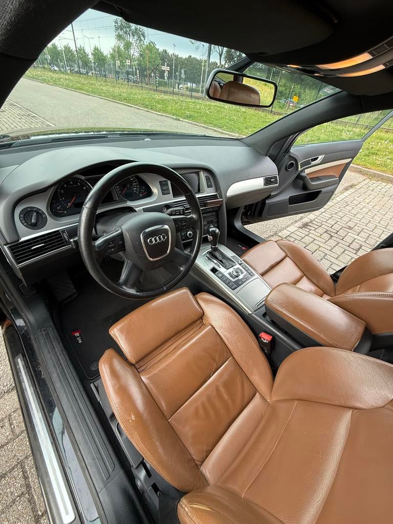 Audi A6 Avant 2.0 TFSI AUT 2007 S-Line Zwart congnac leer, 1984 cc, Zwart, Particulier, 93 €/maand