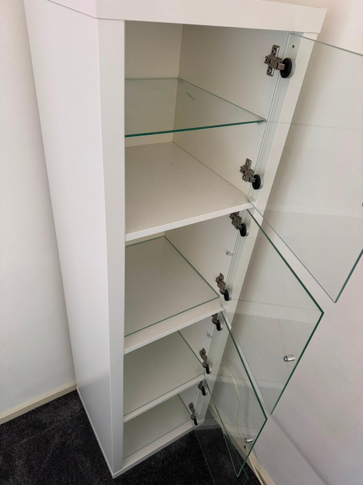 IKEA kast met glazen deuren en planken, Ophalen, Minder dan 50 cm, Gebruikt, 100 tot 150 cm