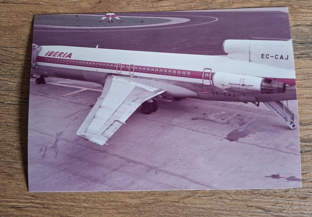 Vintage Iberia Boeing 727-200 EC-CAJ foto, Ophalen of Verzenden, Zo goed als nieuw, Kaart, Foto of Prent