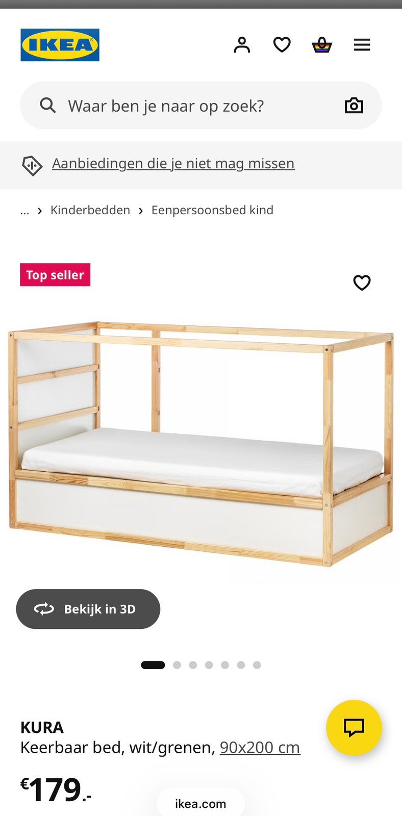 Kinderbed Kura (keerbaar) van IKEA, Kinderen en Baby's, Kinderkamer | Stapelbedden en Hoogslapers, Ophalen, Zo goed als nieuw