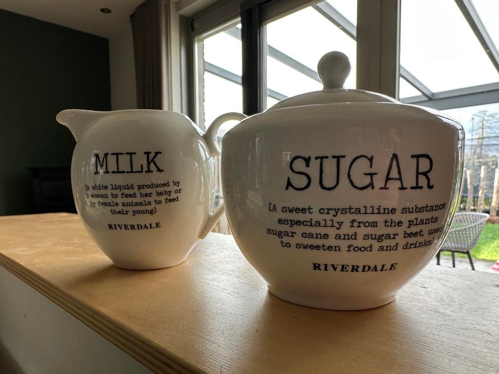 Melk en suiker setje riverdale, Ophalen, Zo goed als nieuw, Overige stijlen, Overige typen