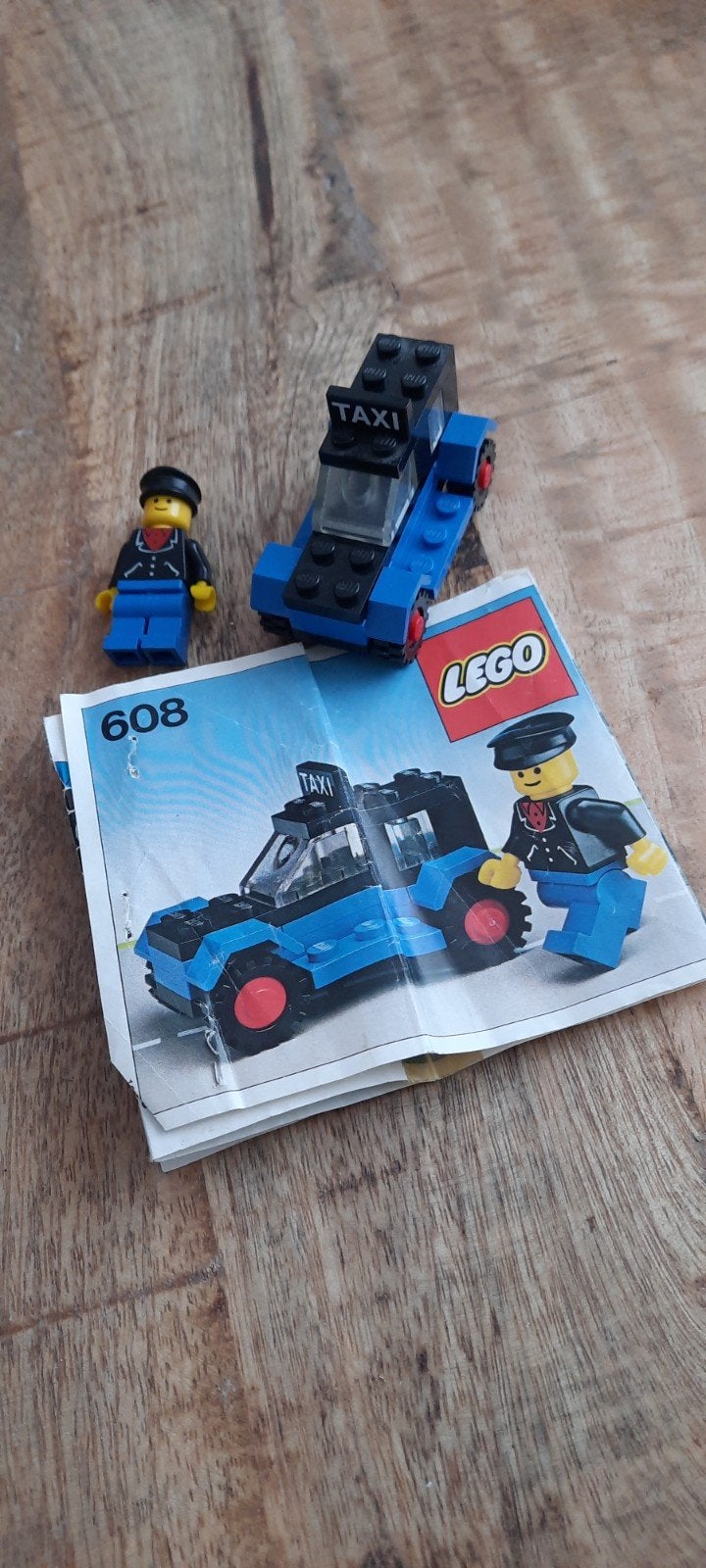 Lego Taxi 608 met minifiguur en instructies, Compleet, Lego, Ophalen of Verzenden, Complete set