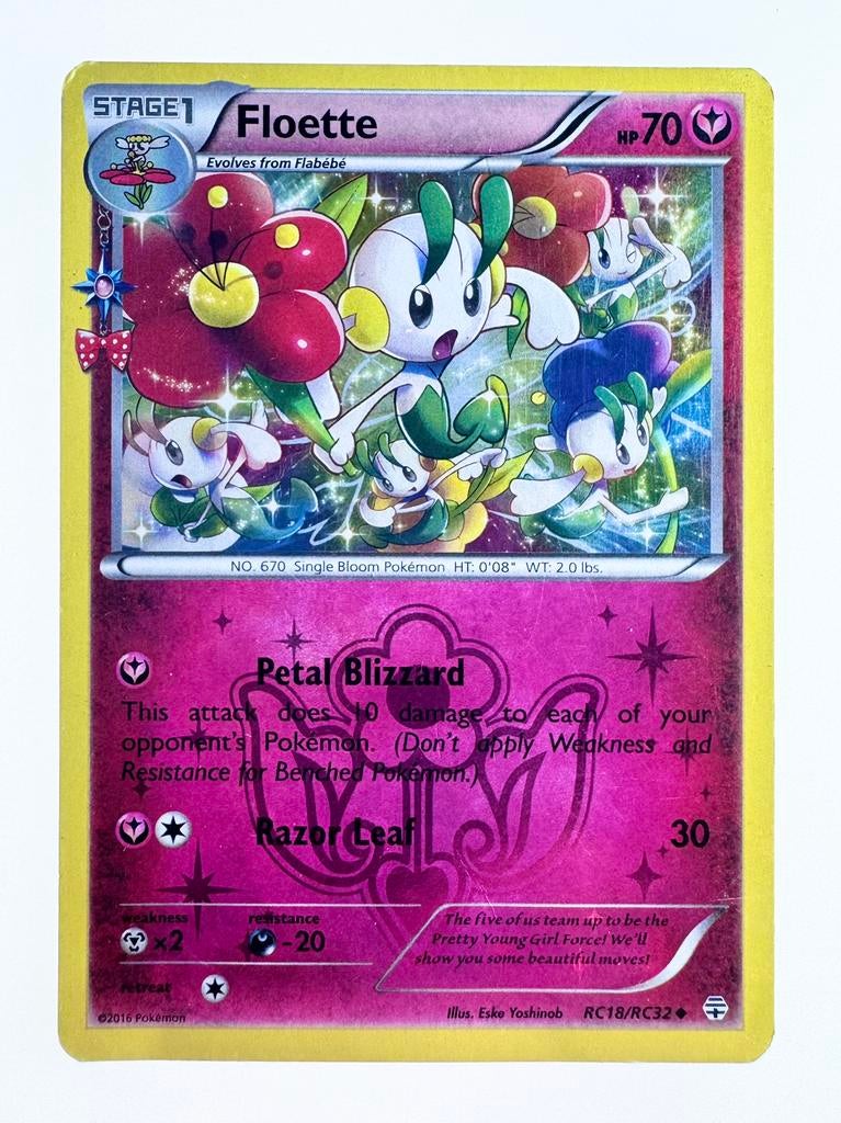 Pokemon Floette RC18/RC32 Reverse Holo, Ophalen of Verzenden, Zo goed als nieuw, Losse kaart, Foil
