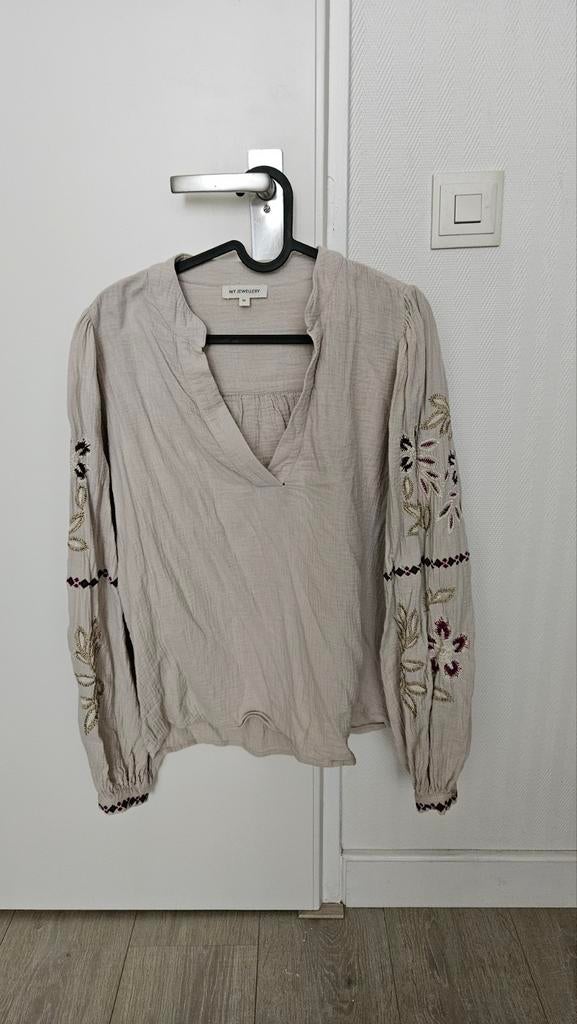 My jewellery blouse, Kleding | Dames, T-shirts, Zo goed als nieuw, Maat 38/40 (M), Beige, Lange mouw, Ophalen of Verzenden