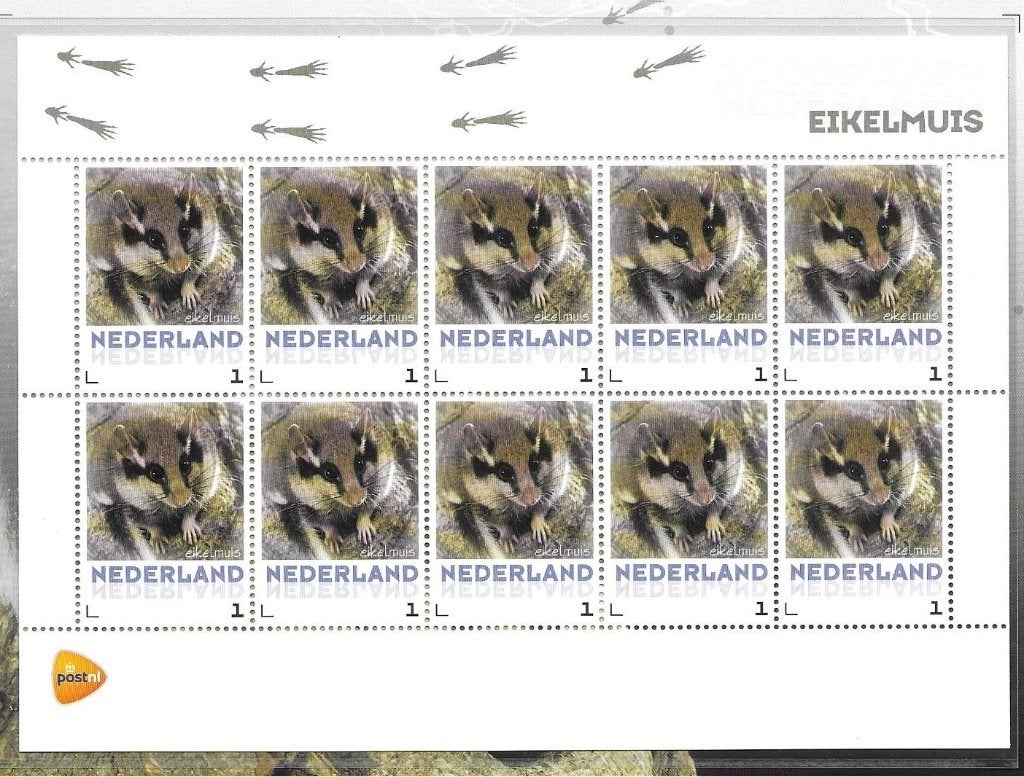 vel persoonlijke zegels. zoogdieren Eikelmuis, postfris, Ophalen of Verzenden, Postfris