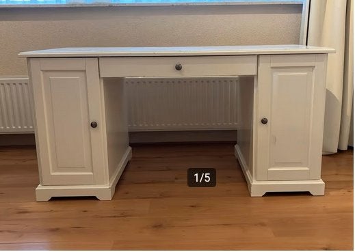 ikea liathorp hemnes bureau groot model wit, Ophalen, Demontabel, Gebruikt