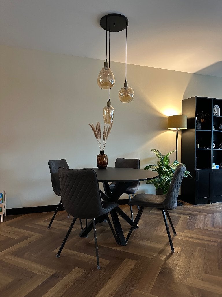 Ronde eettafel zwart, Ophalen, Rond, Zo goed als nieuw, Modern