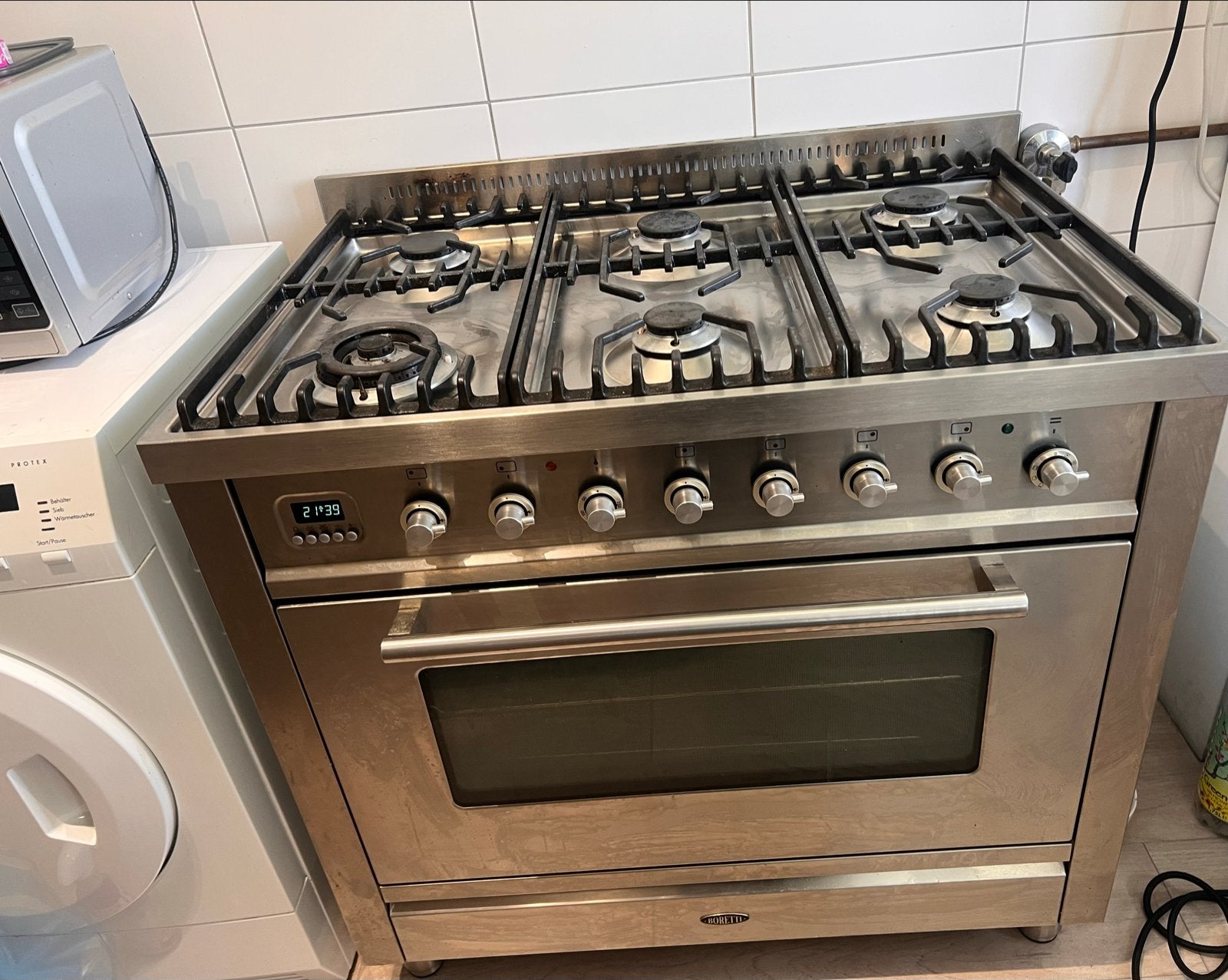 Boretti Fornuis met Oven - Vrijstaand Gasfornuis, Ophalen, Gebruikt, Hete lucht, 60 cm of meer