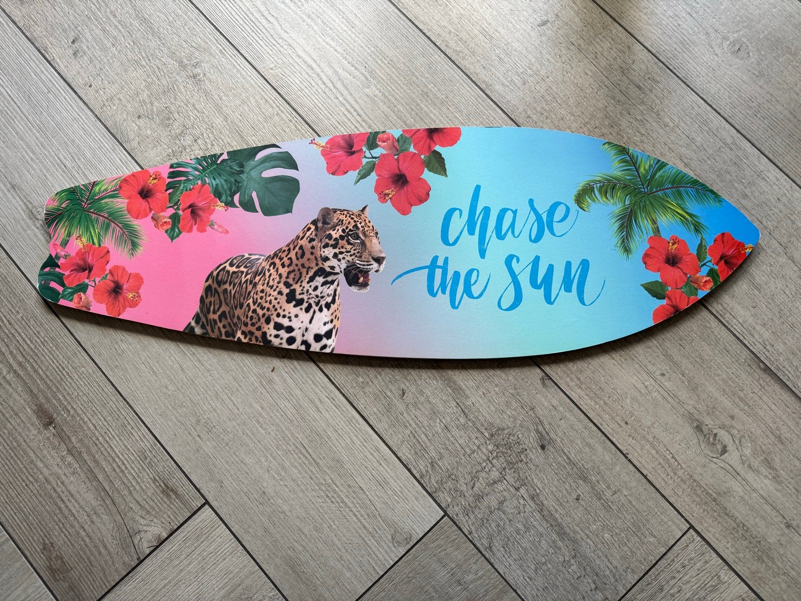 Decoratie Surfboard MDF - 'Chase the Sun' - 88 cm, Ophalen, Hout, Meerkleurig, Overige stijlen
