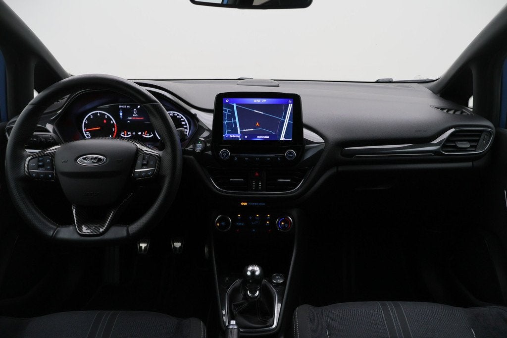 Ford Fiesta 1.5 ST Recaro Schaalstoelen, Carbon, Airco, Crui, Auto's, Ford, Voorwielaandrijving, Stof, Blauw, Bedrijf