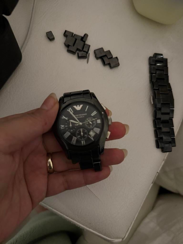 Origineel Armani Horloge Ceramic - Nieuwstaat (band defect), Sieraden, Tassen en Uiterlijk, Horloges | Heren, Overige merken, Polshorloge