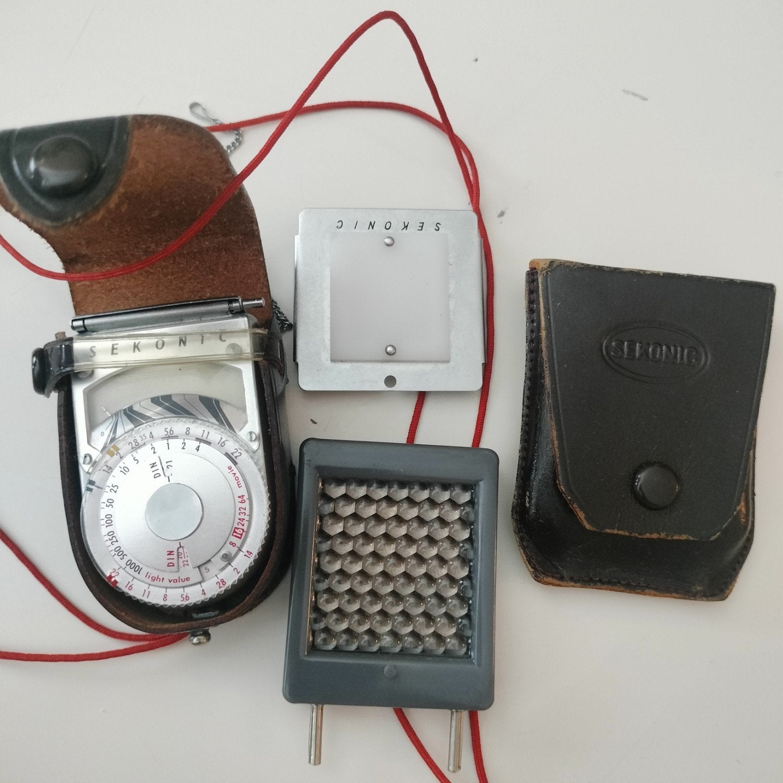 Sekonic L-8 lichtmeter met accessoires en hoes, Sekonic, Lichtmeter, Ophalen of Verzenden, Gebruikt