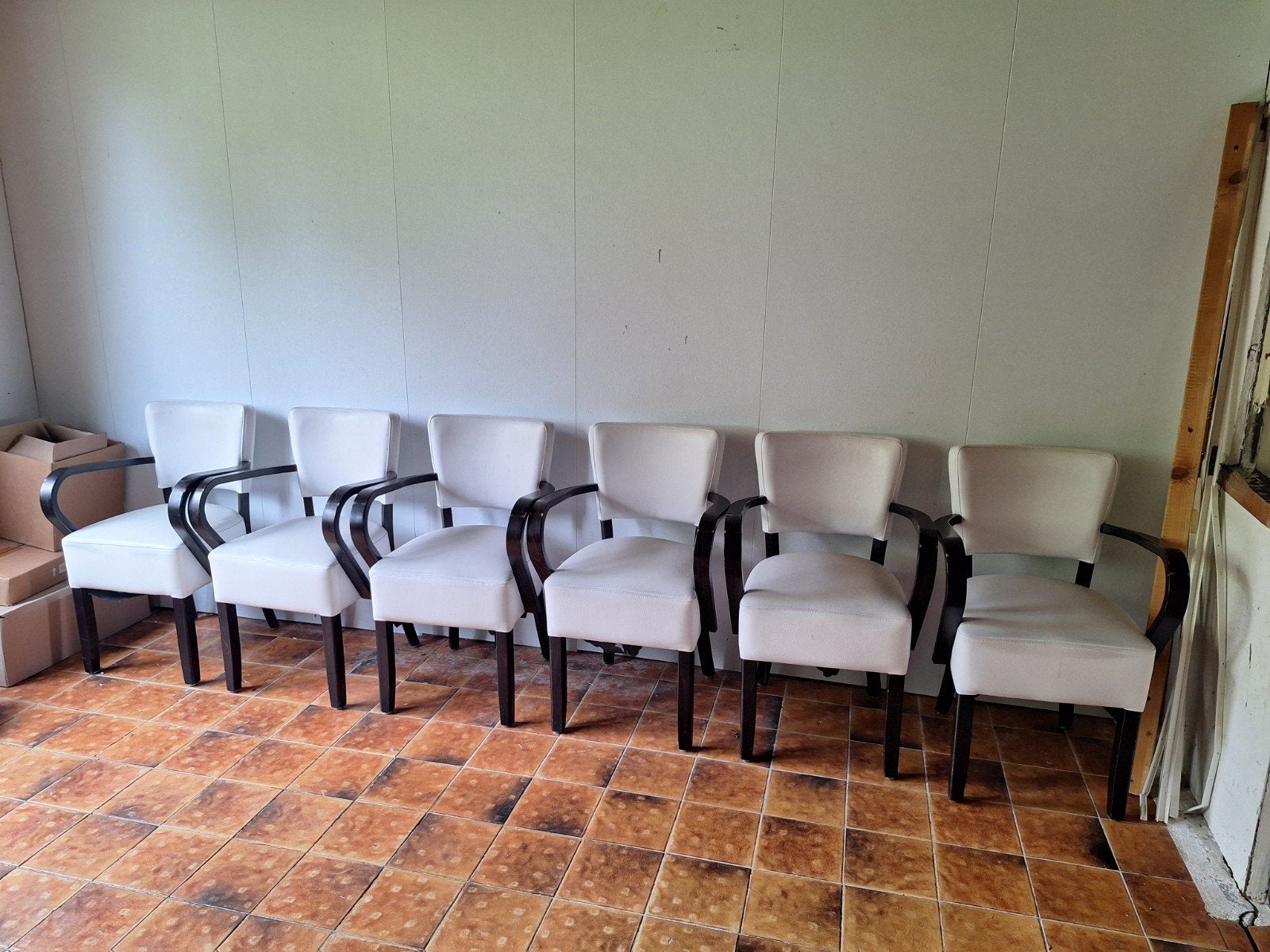 Set van 6 Lisa stoelen met armleuning, Ophalen, Hout, Gebruikt, Wit