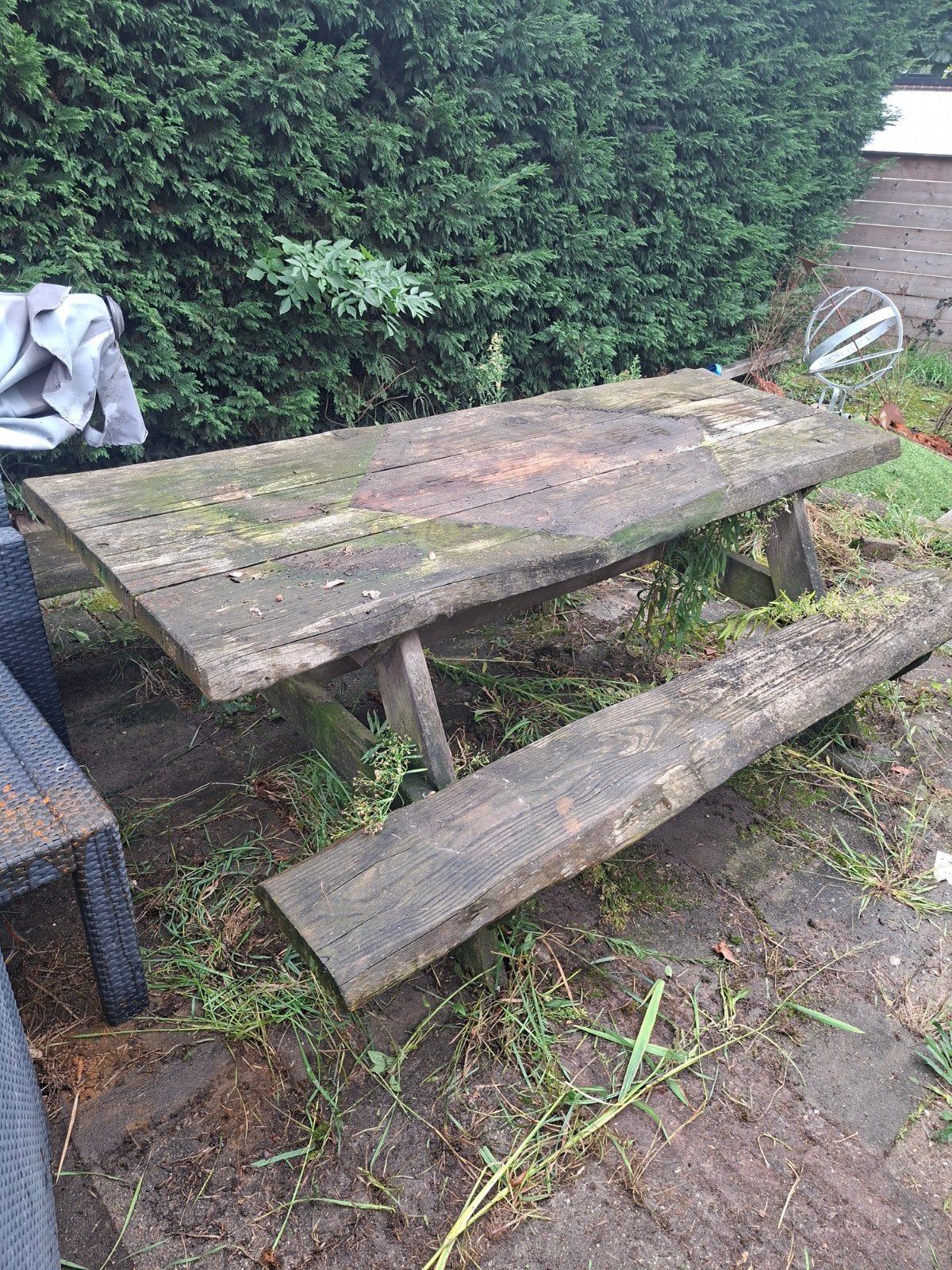 Gratis gebruikte picknicktafel - moet weg voor 17 okt, Ophalen, Gebruikt, Rechthoekig, Hout