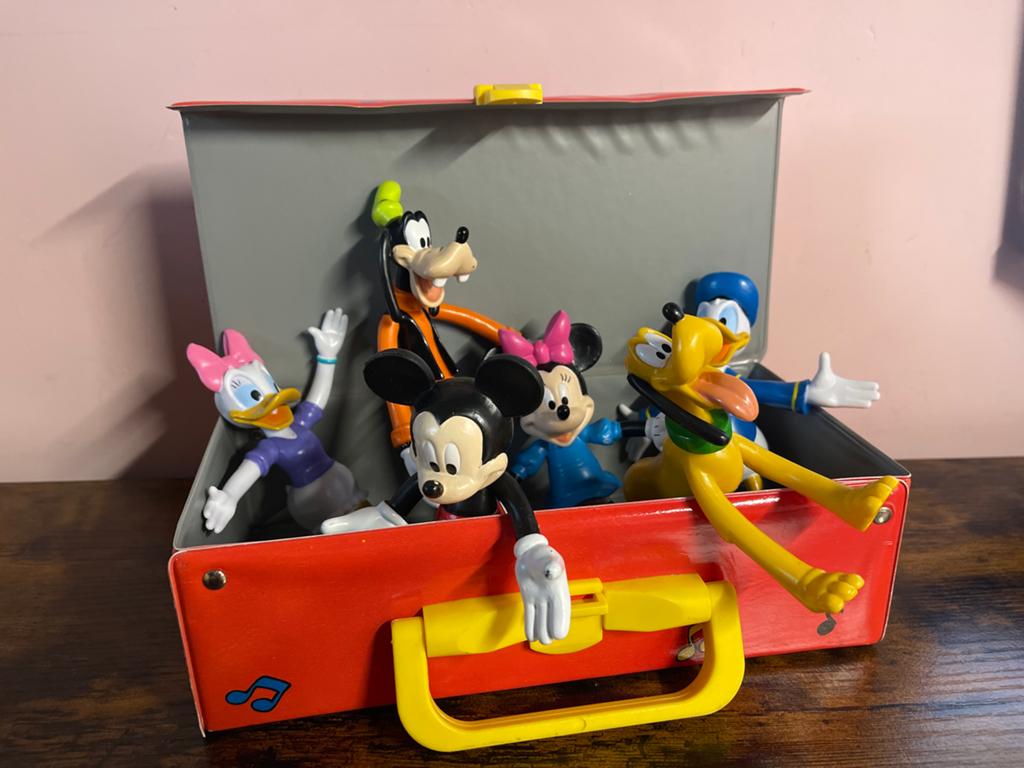 Vintage Disney Mickey Mouse & Vrienden Speelset in Koffer, Ophalen of Verzenden, Gebruikt