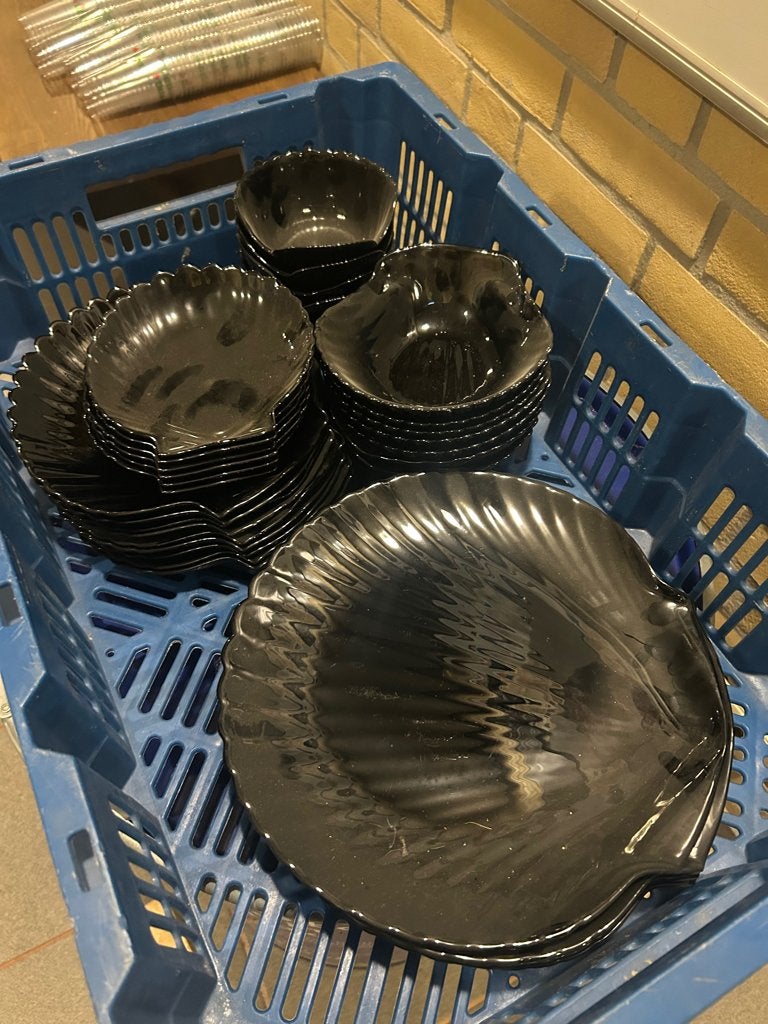 Schelp servies, Vintage, Ophalen of Verzenden, Zo goed als nieuw, Aardewerk