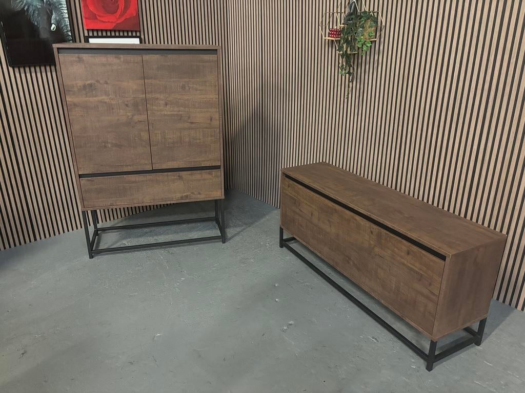 GRATIS LEVERING kastenset industrieel houtlook NIEUW, Ophalen of Verzenden, Nieuw