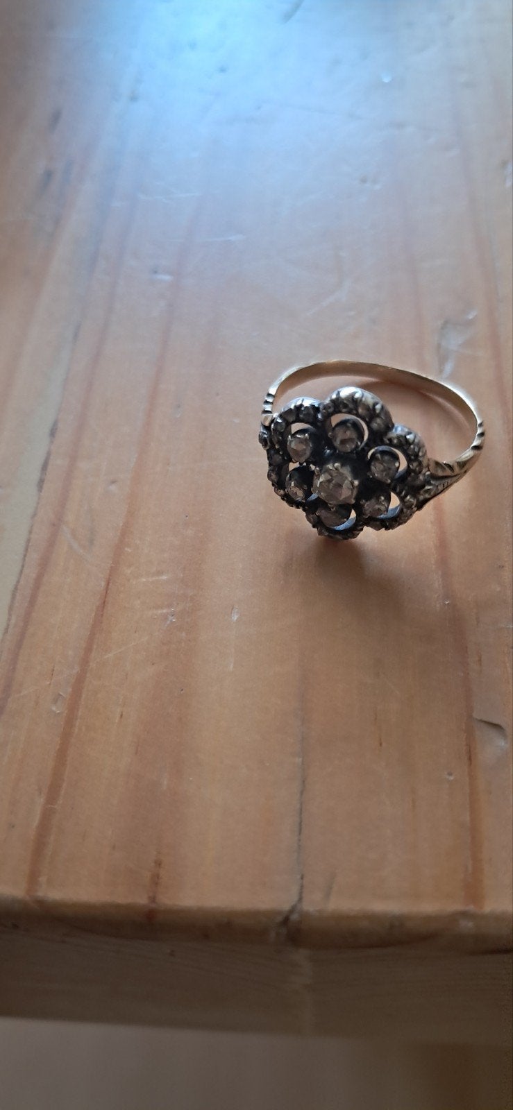 Witgouden ring met briljant, maat 17mm, Gebruikt, Wit, Ophalen of Verzenden, 17 tot 18