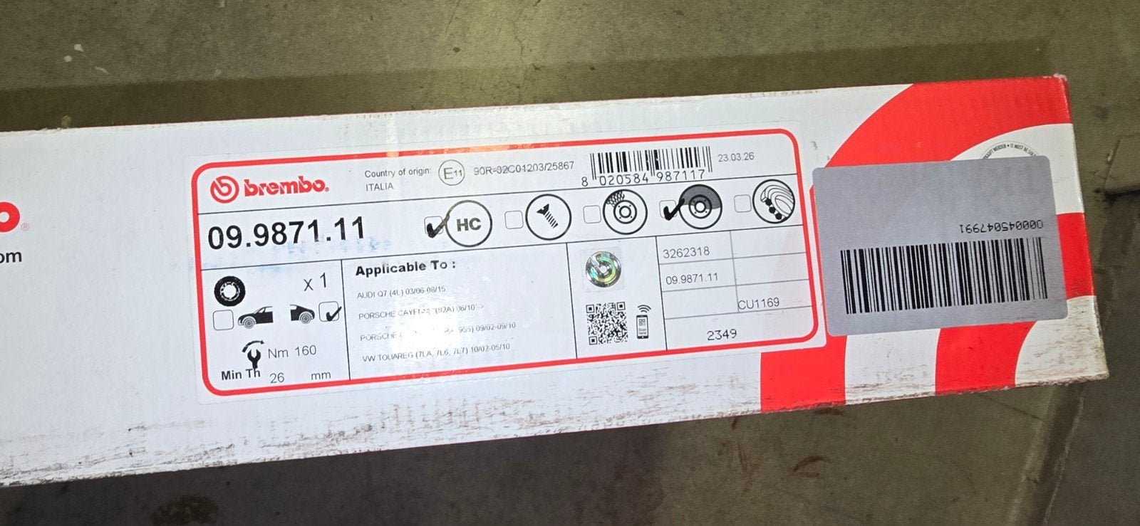 Brembo Remschijven set. Porsche Cayenne, Audi Q7, VW Touareg, Auto-onderdelen, Ophalen of Verzenden, Nieuw, Audi