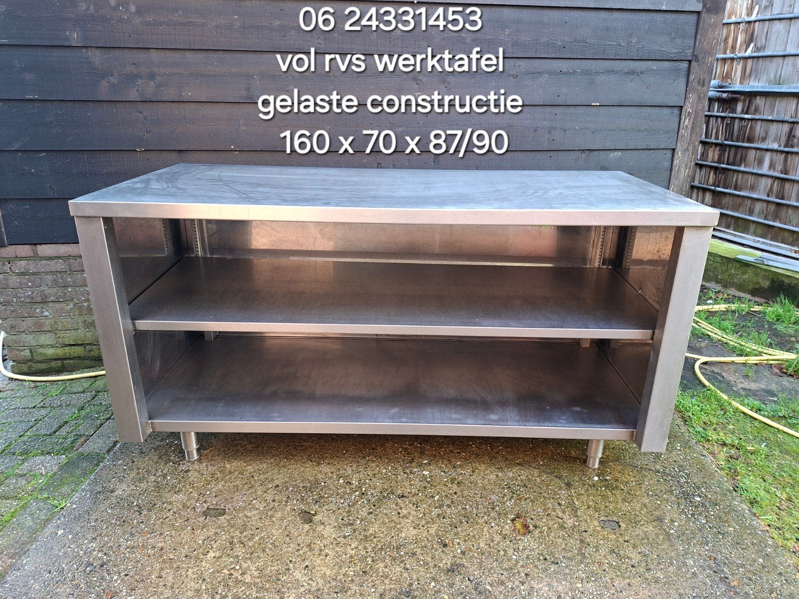 vol rvs gelaste werktafel cq werkbank, Huis en Inrichting, Ophalen, 150 tot 200 cm, Zo goed als nieuw, Minder dan 100 cm