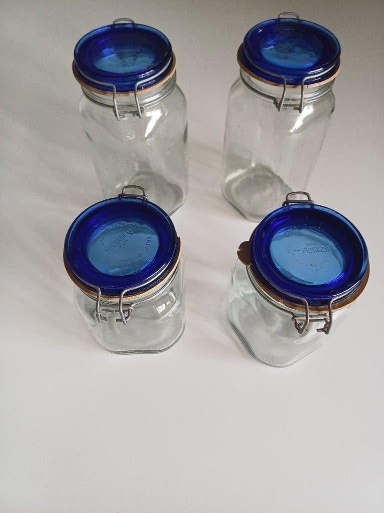 Vintage Fidenza made in Italy wekpoten glas, Ophalen of Verzenden, Voorraadpot, Glas, Gebruikt