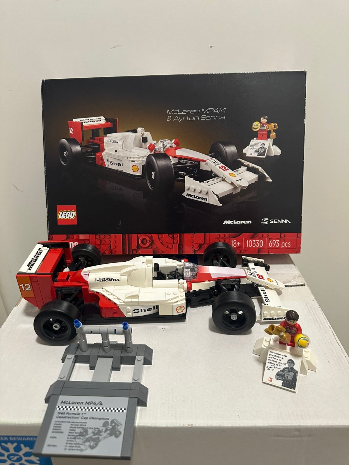 LEGO Icons McLaren MP4/4 en Ayrton Senna - 10330, Ophalen, Zo goed als nieuw