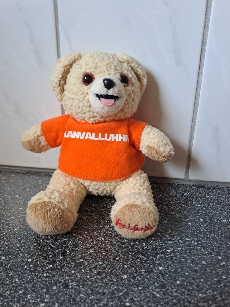 Schattige teddybeer Robijntje met oranje shirt - Aanvalluhh!, Gebruiksvoorwerp, Onbekend, Ophalen of Verzenden, Zo goed als nieuw