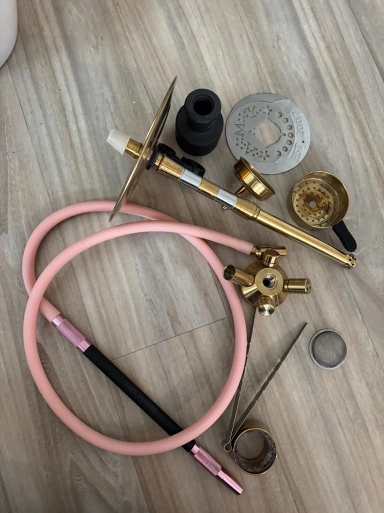 Amy Deluxe Shisha / Waterpijp Roze-Goud + Accessoires, Overige materialen, Overige stijlen, Ophalen of Verzenden, Zo goed als nieuw