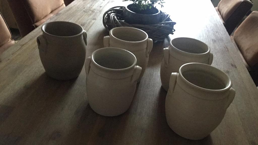 Handgedraaide keramieke potten, Ophalen, Rond, Nieuw, Aardewerk