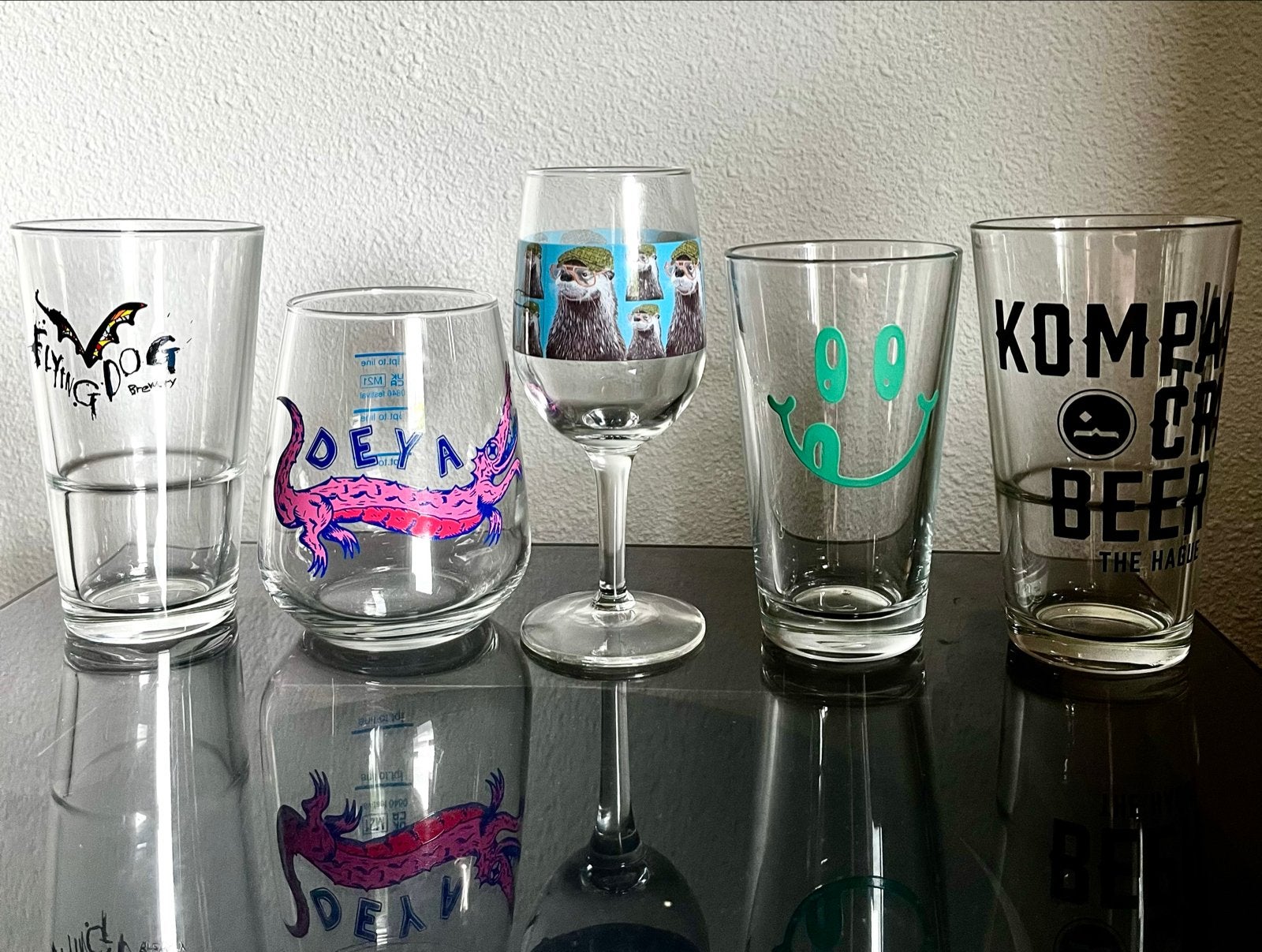 Set van 5 diverse glazen - Bier, Craftbeer, Ophalen of Verzenden, Zo goed als nieuw, Glas of Glazen, Overige merken