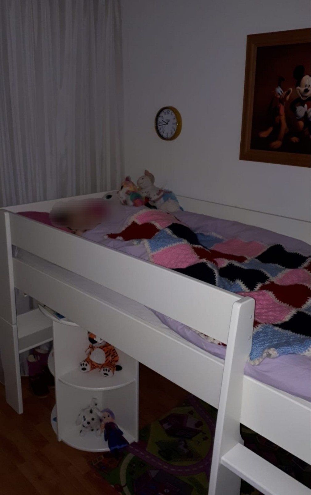 Nette Half hoogslaper met bureau & matras (90x200) Beterbed, Ophalen, 85 tot 100 cm, Zo goed als nieuw, Matras