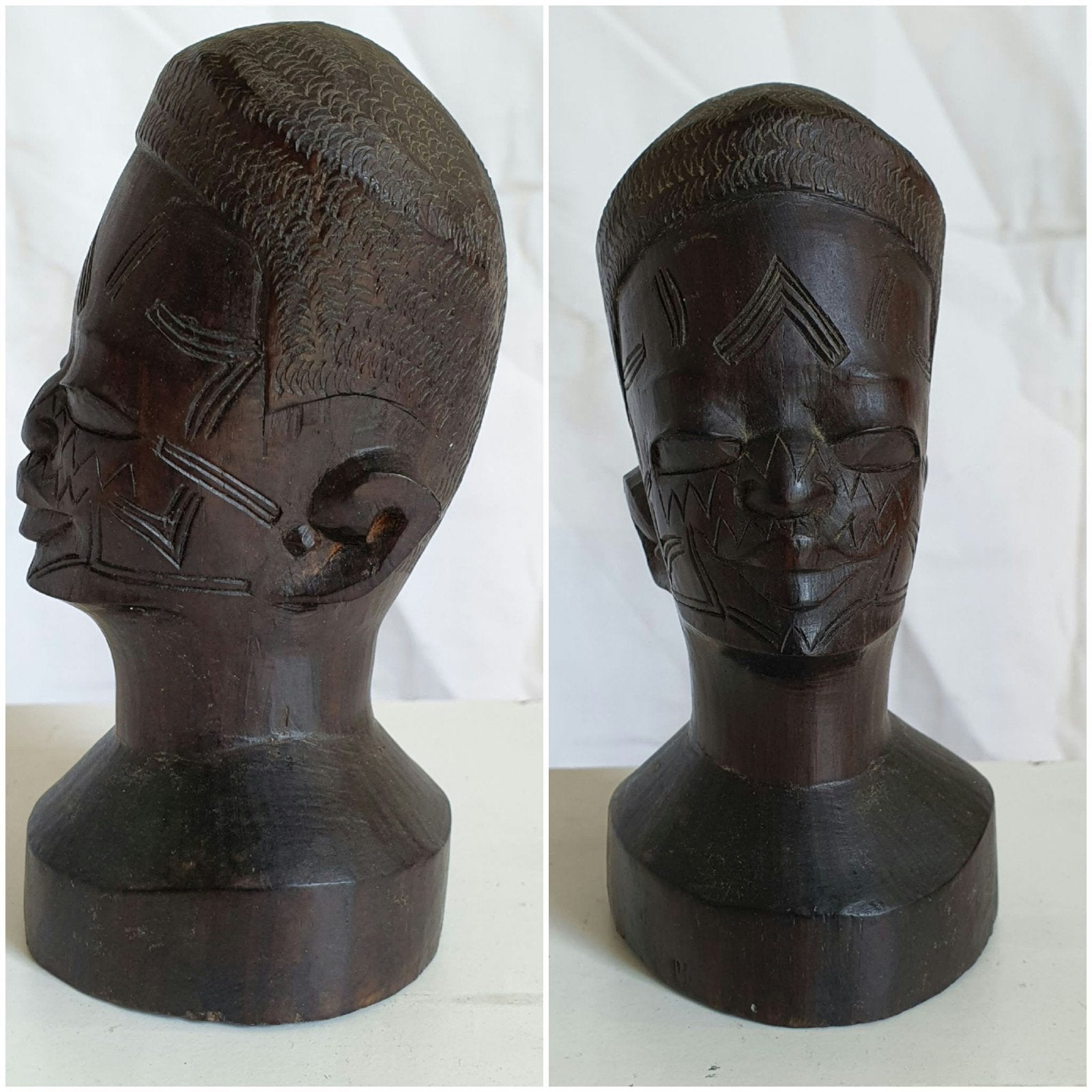 Handgesneden houten Afrikaans beeld, Minder dan 20 cm, Ophalen of Verzenden, Hout, Bruin