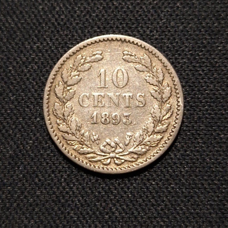 10 cent 1893, Verzenden, Zilver, 10 cent, Koningin Wilhelmina