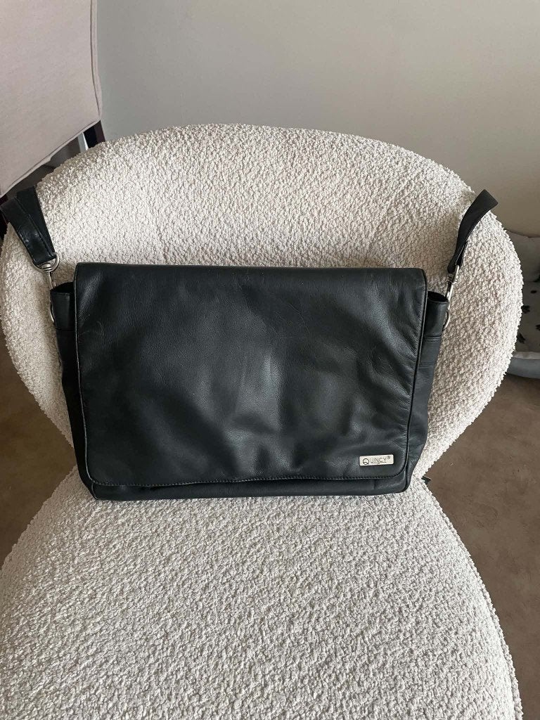 Leren Laptoptas van Quincy, 15 inch, Overige typen, Ophalen of Verzenden, Zo goed als nieuw