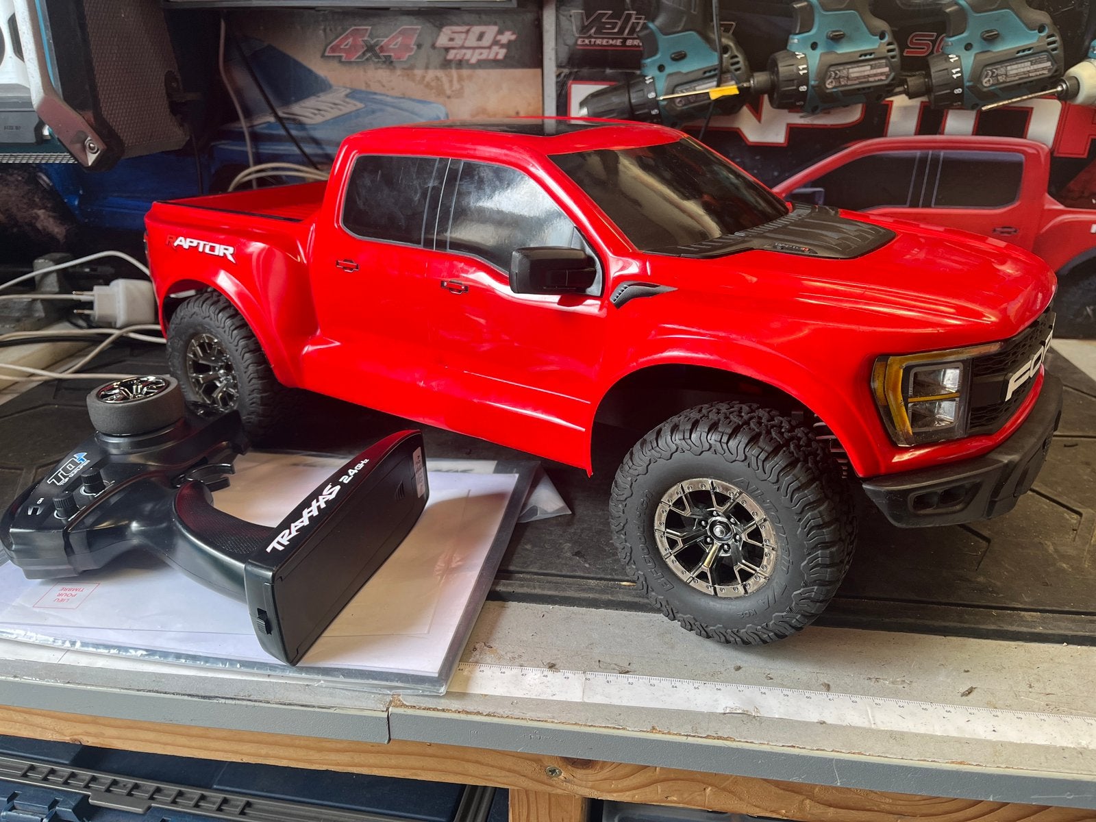 Traxxas Raptor R VXL 3s RC truck auto RTR rood, Elektro, Auto offroad, Ophalen of Verzenden, Zo goed als nieuw