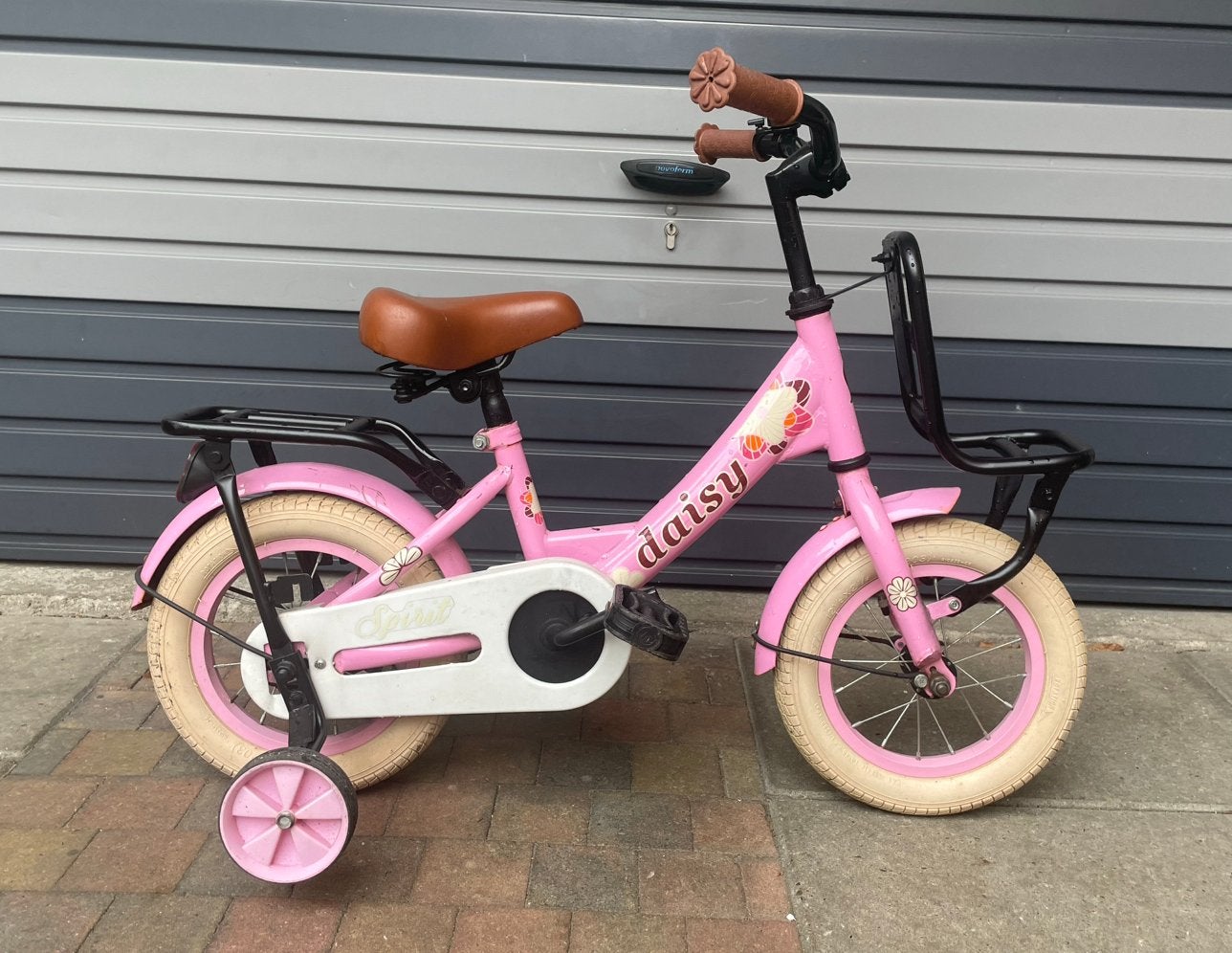 12,5 inch meisjesfiets optioneel met duwstang, Fietsen en Brommers, Ophalen, Zo goed als nieuw, Minder dan 16 inch