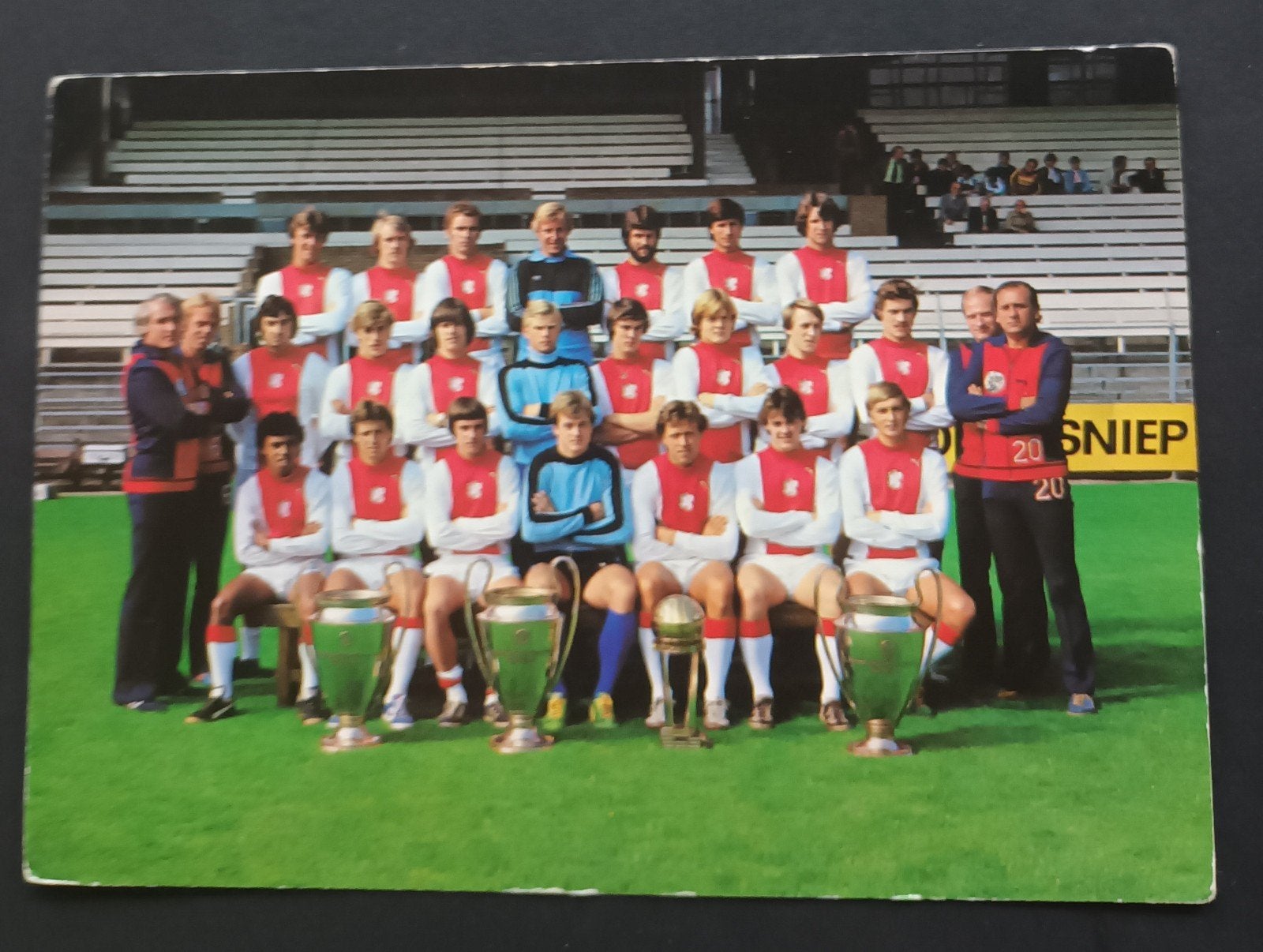 Oude Ajax elftalkaart 1978-1979 Krol, Schrijvers, Beenhakker, Verzamelen, Verzenden, Ajax