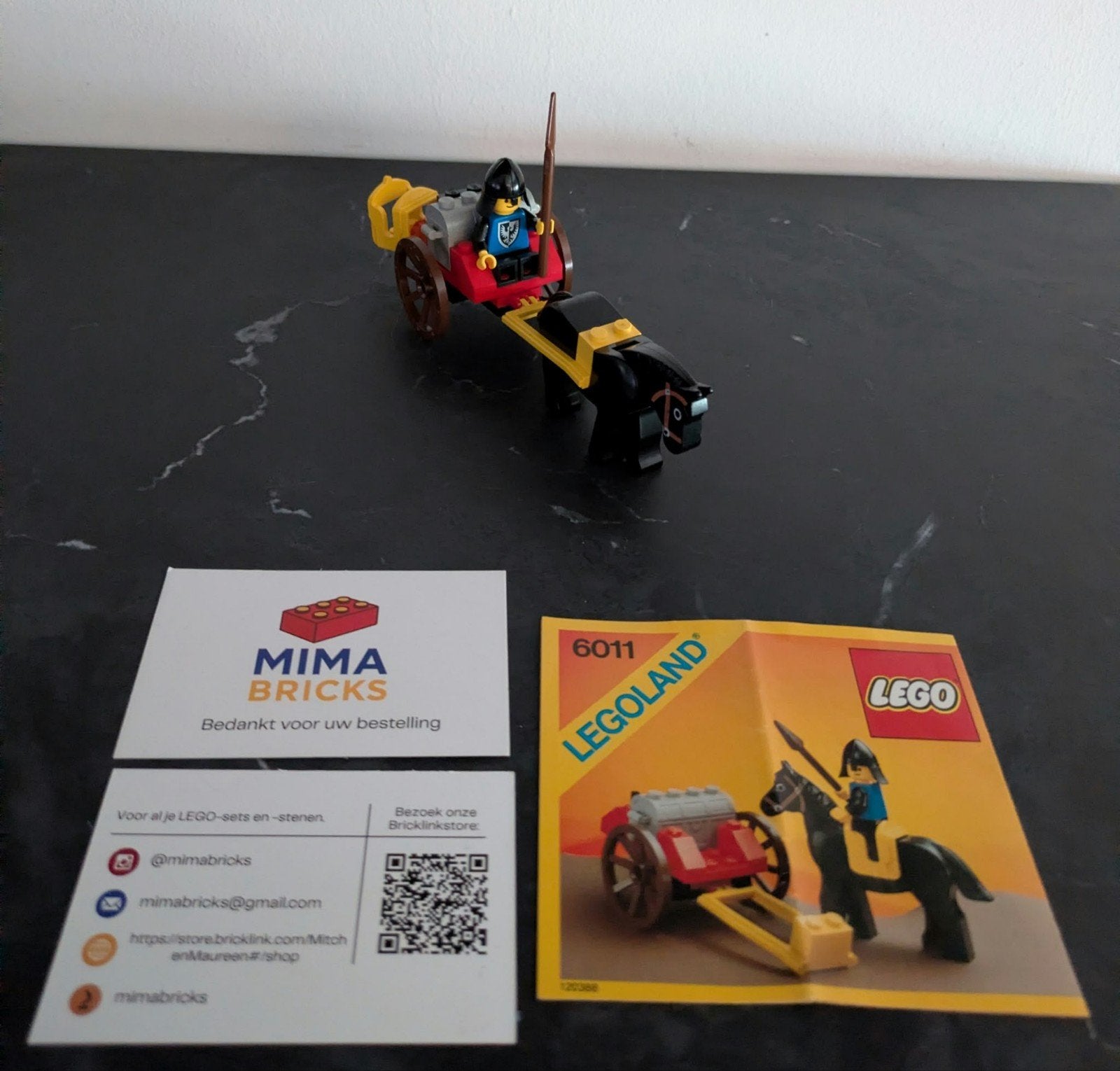 Lego Legoland 6011 - Ridder met kar en paard, Gebruikt, Lego, Aastvej 1, 7190 Billund, Denmark, Ophalen of Verzenden