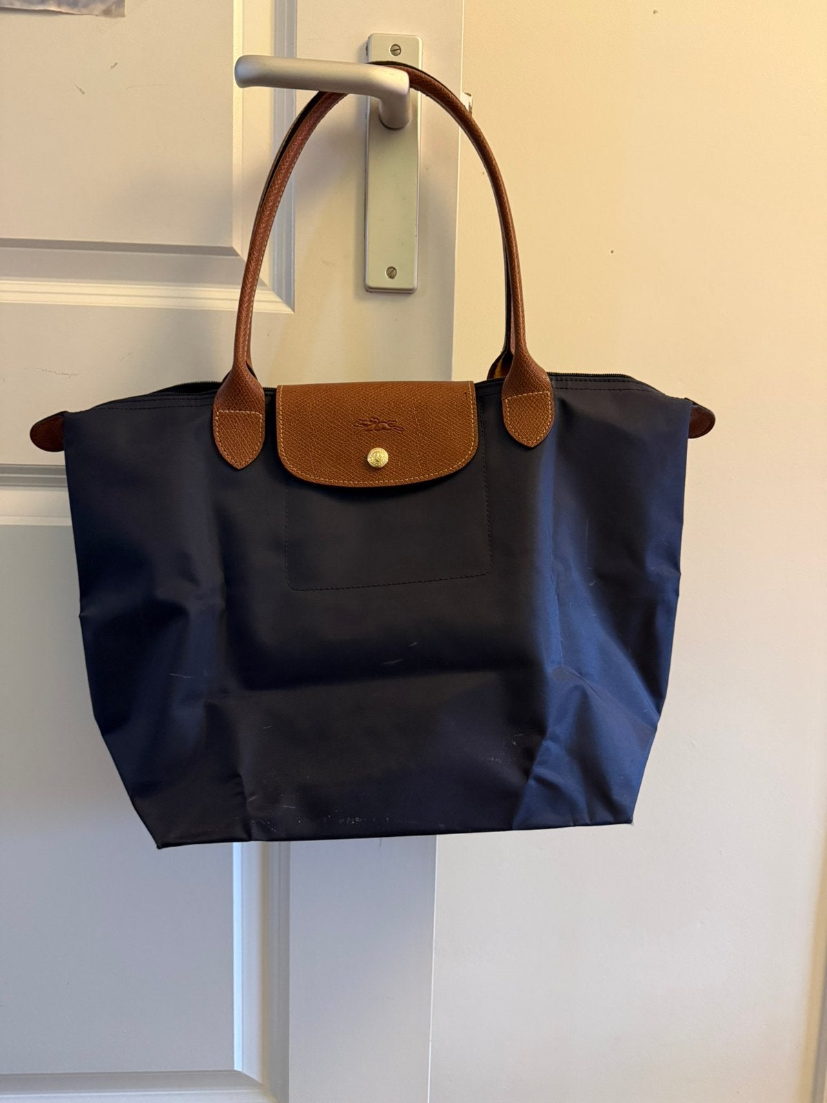 Longchamp tas donkerblauw, Ophalen of Verzenden, Gebruikt, Blauw, Schoudertasje