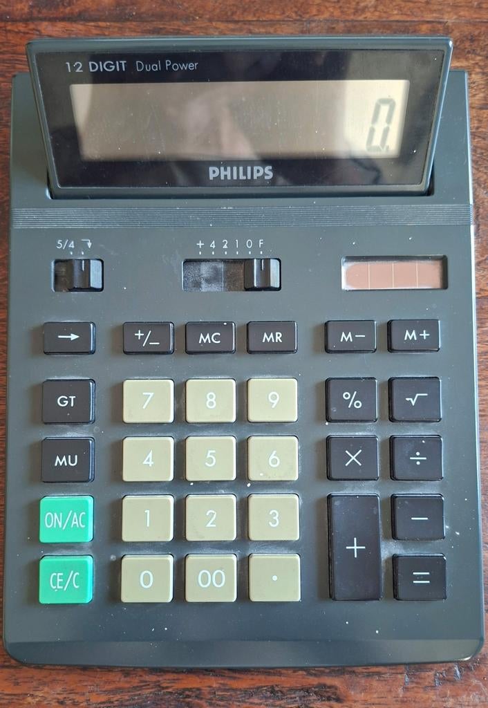Philips solar powered calculator - oude rekenmachine, Ophalen of Verzenden